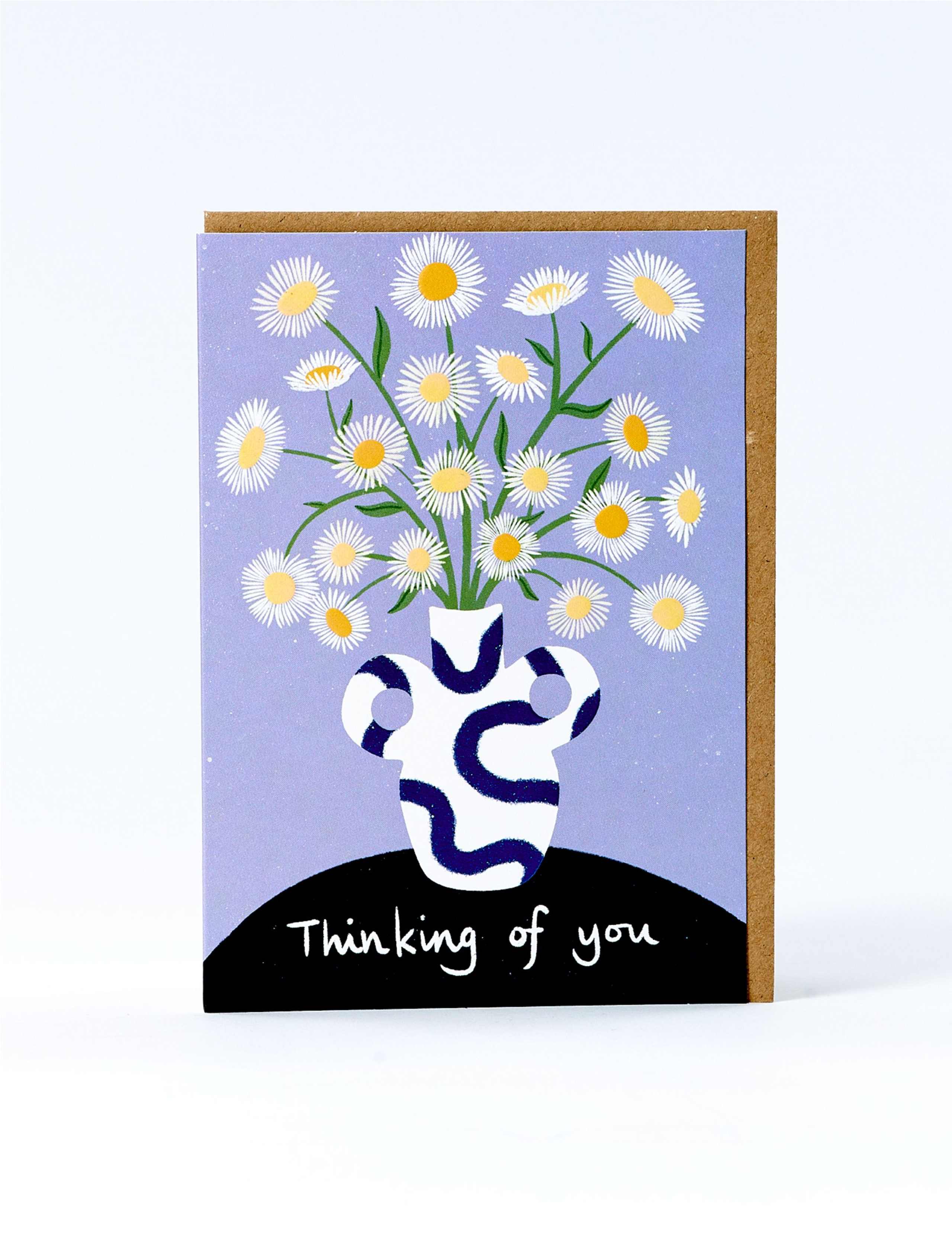 Floral Vase Thinking Of You Card