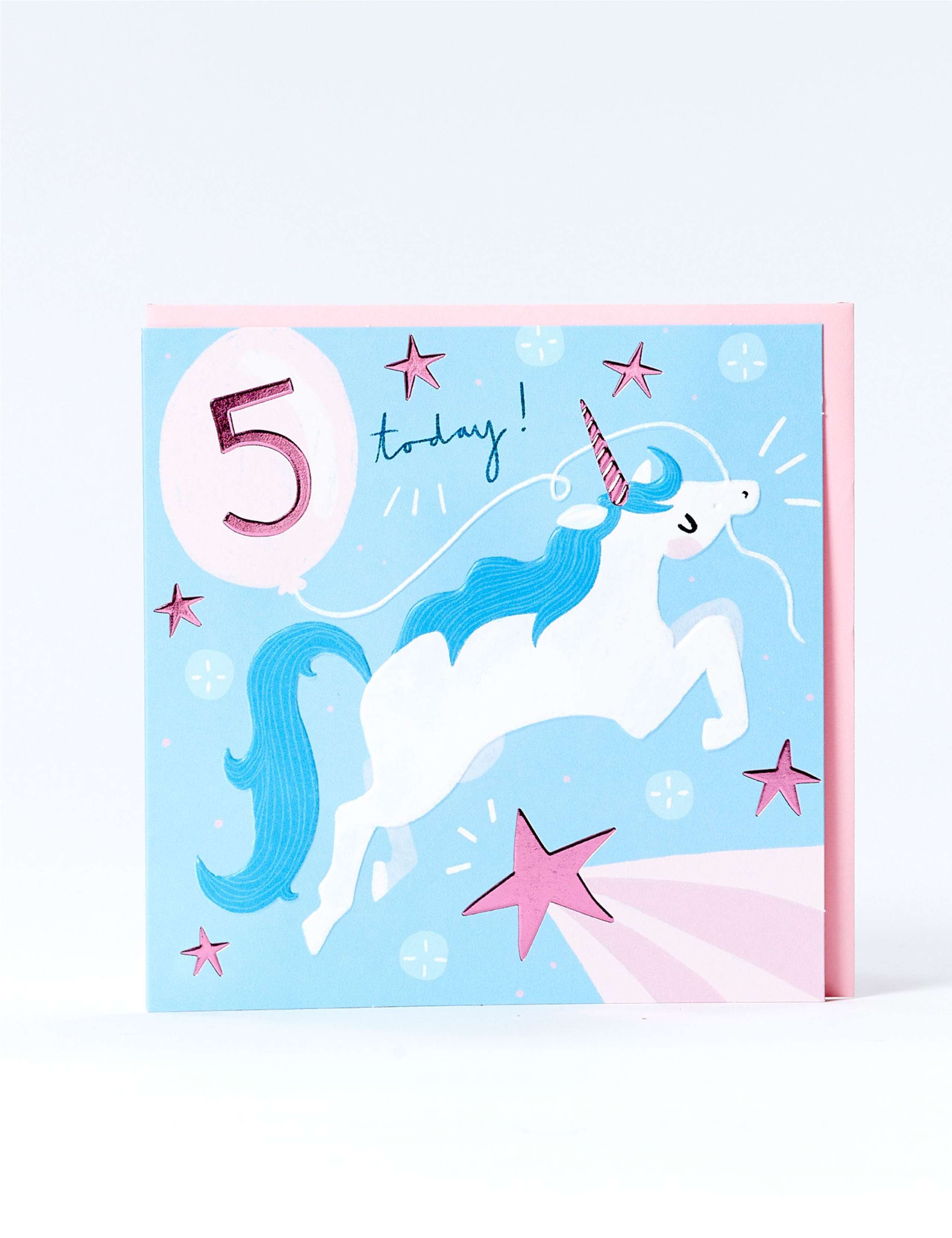 Unicorn 5th Birthday Card