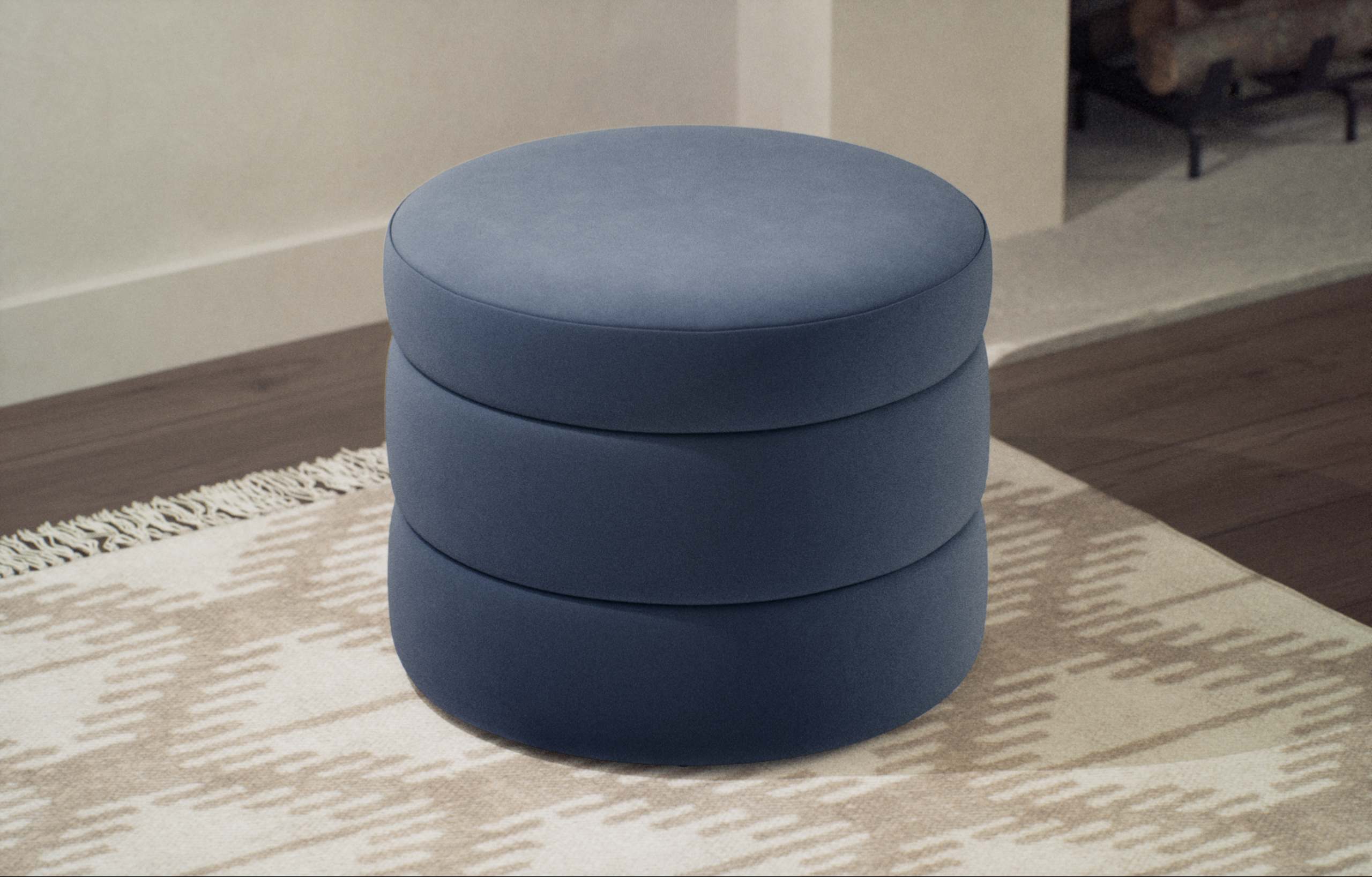 Fluted Storage Footstool