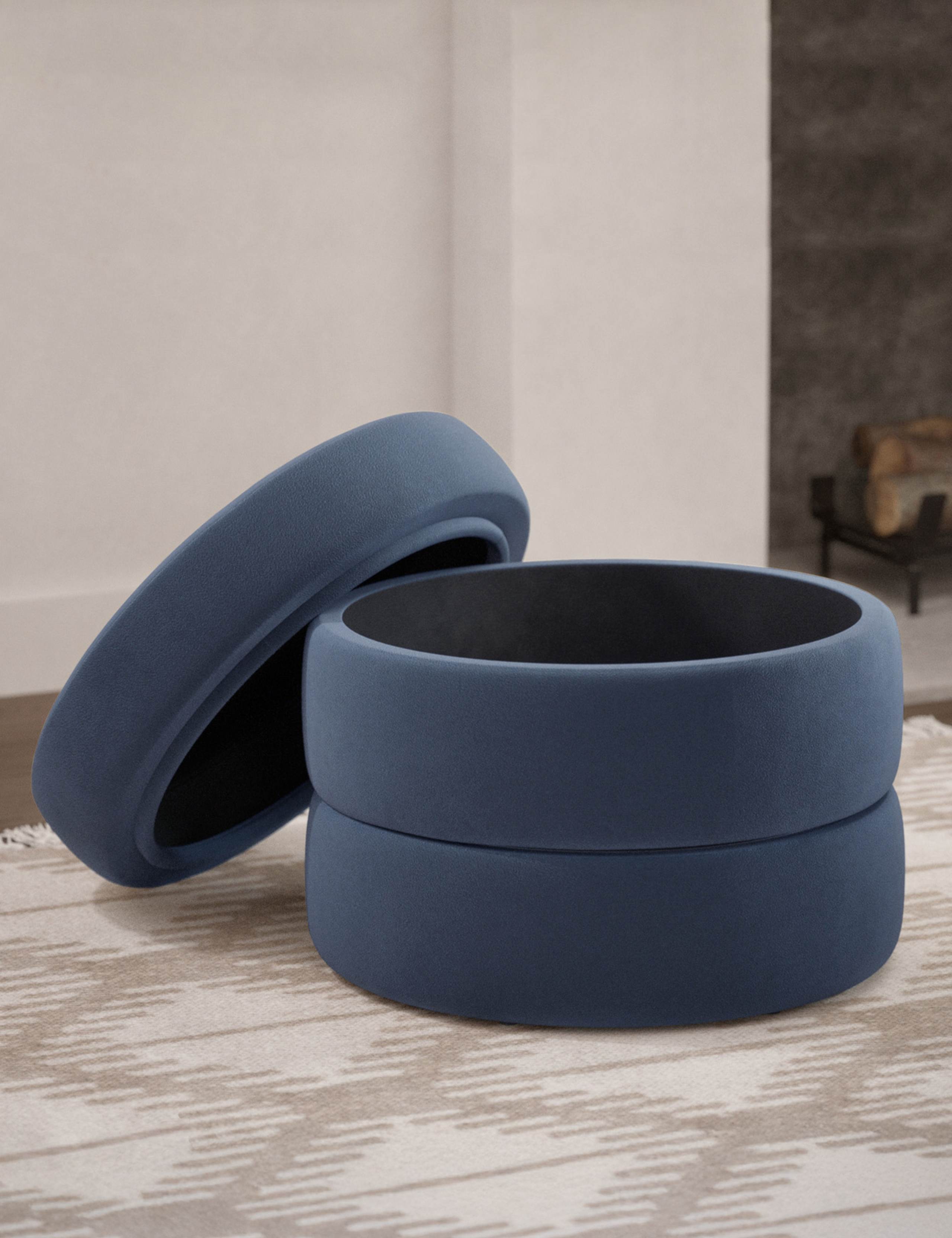Fluted Storage Footstool 1 of 5