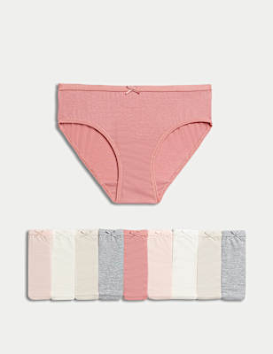 10pk Cotton with Stretch Knickers (2-14 Yrs)