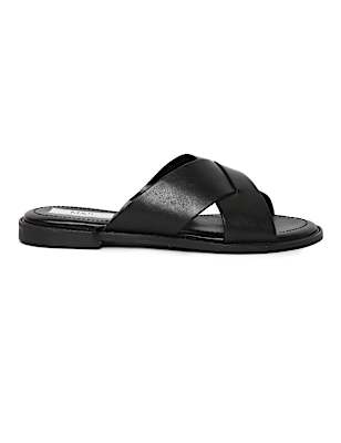 Pure Leather Plain Slippers
