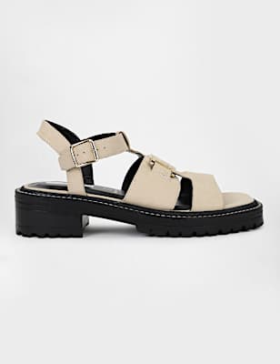 Leather Buckle Closure Sandals