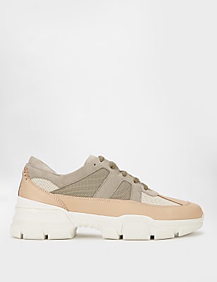 Pure Leather Plain Lace Up Sneakers