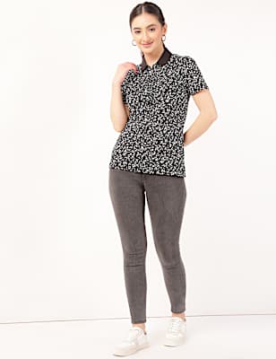 Pure Cotton Printed Collar Neck T-Shirt