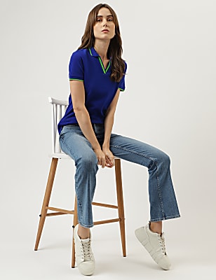 Pure Cotton Polo Neck T-Shirt