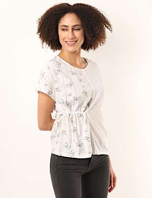 Pure Cotton Printed Round Neck Top