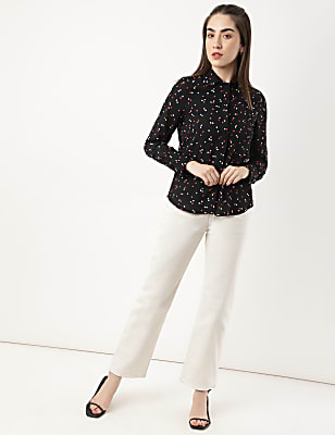 Printed Round Neck Blouse