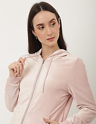 Velour Zip Up Hoodie