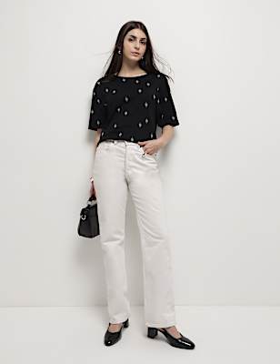Cotton Modal Printed Relaxed Fit T-Shirt