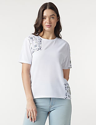 Floral Print Round Neck T-Shirt