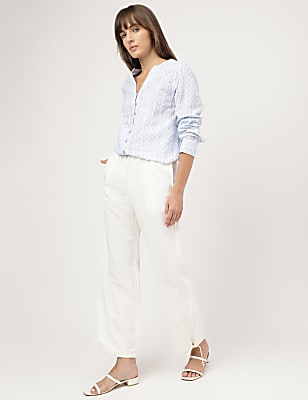 Pure Cotton Printed Mandarin Collar Shirt