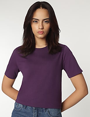 Pure Cotton Crew Neck T-Shirt