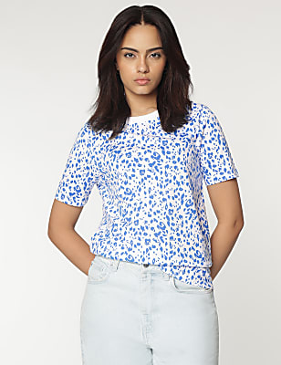 Pure Cotton Abstract Print T-Shirt