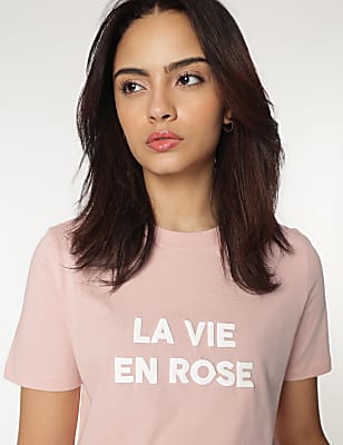 Pure Cotton Crew Neck Embossed T-Shirt