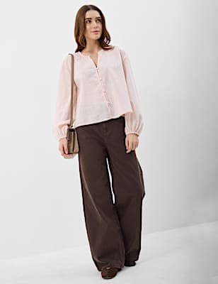 Pure Cotton Balloon Sleeve Top