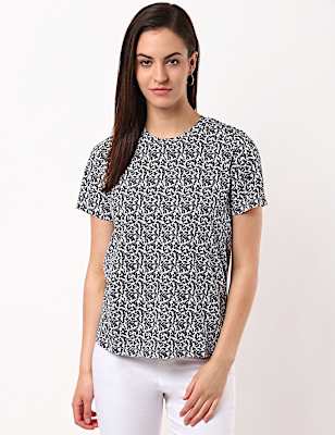 Straight SS Crew Print Tee