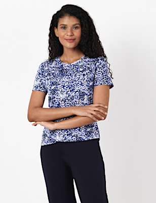 Cotton Rich Floral Crew Neck T-Shirt