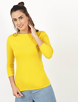 Fitted Slash Neck Tee