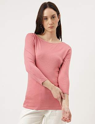 Fitted Slash Neck Tee