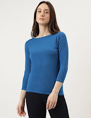 Fitted Slash Neck Tee