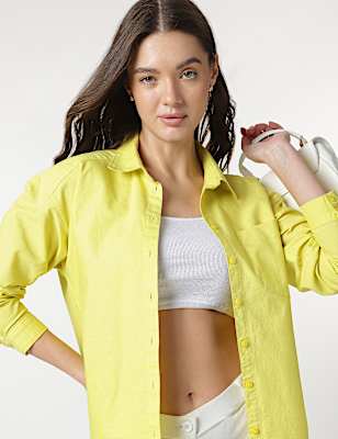 Pure Cotton Spread Collar Shirt