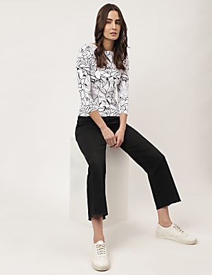 Viscose Mix Printed Boat Neck T-Shirts