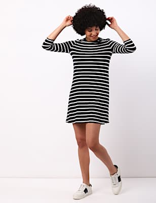 Stripe Tie Back 3/4 Sleeve