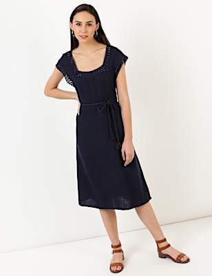 Lace Detailed Neck Dress