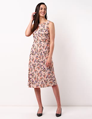 Printed Back Tie Dress