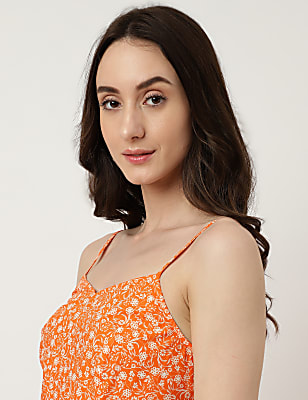 Pure Cotton Printed V-Neck Dress