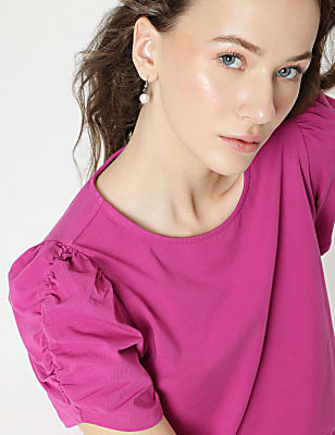 Cotton Rich Half Sleeves Top