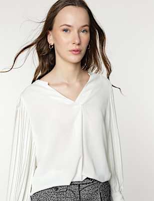 Plain Mandarin Collar Blouse