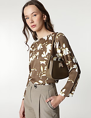 Pure Viscose Printed Round Neck Blouse