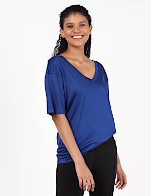 SS Mercerised V Neck Plain Tee