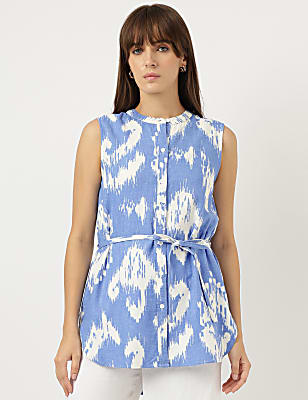 Tye-Dye Band Neck Top