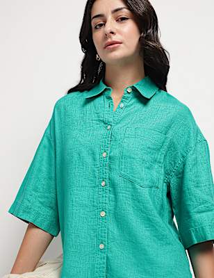 Pure Linen 3/4th Sleeve Shirt