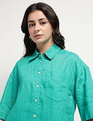 Pure Linen 3/4th Sleeve Shirt