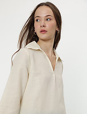 Linen Rich 3/4 Sleeves Top