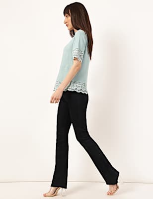 Lace Short Sleeve Blouse