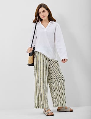 Linen Rich Longline Tunic Shirt