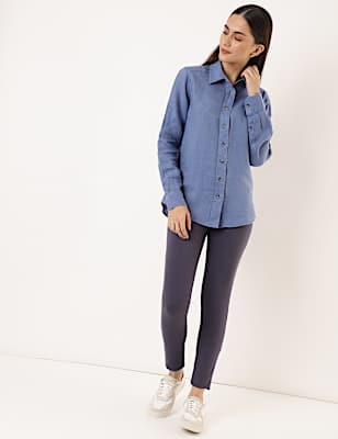 Pure Linen Spread Collar Shirt