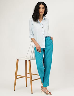 Pure Linen Spread Collar Shirt