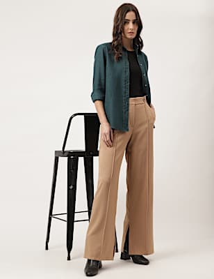 Pure Linen Spread Collar Shirt