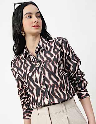 Pure Linen Spread Collar Shirt