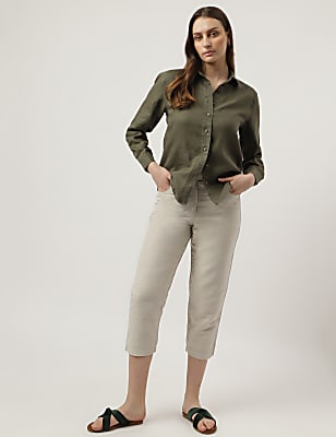 Pure Linen Spread Collar Shirt