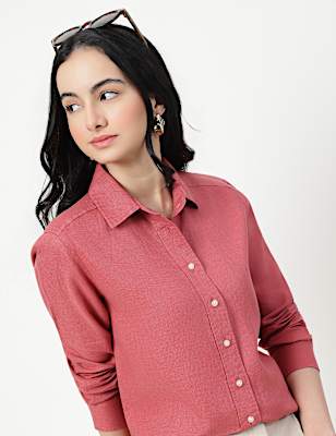 Pure Linen Spread Collar Shirt