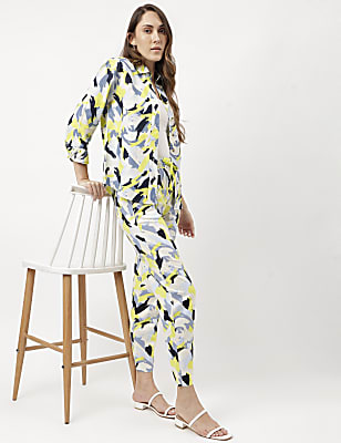 Pure Linen Abstract Print Full Sleeve Shirt