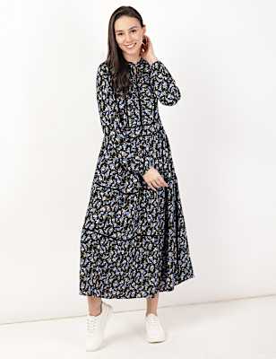 Blossom Velvet Trim Dress