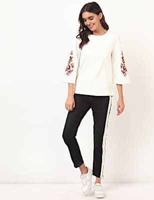 Cotton Mix Plain Slim Fit Jeans